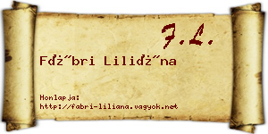 Fábri Liliána névjegykártya